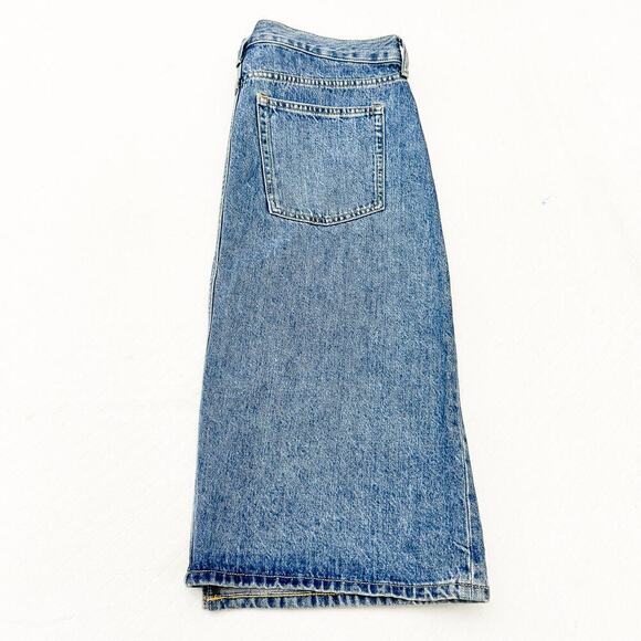 Everlane The Denim Midi Skirt Medium Wash Jeans Split Front Size 31 Regular - Picture 7 of 7